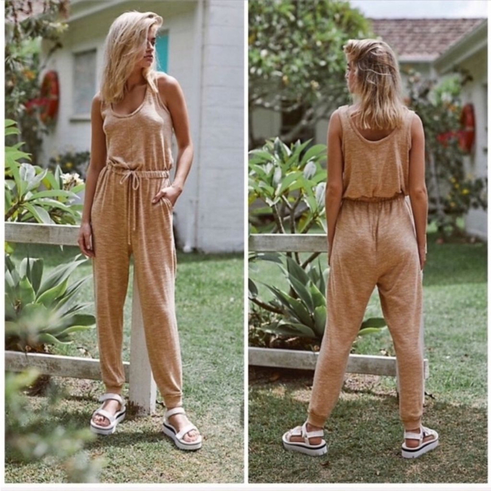 Free People Beach BiCoastal Sleeveless Knit Jumpsuit Jogger Harlem Size XS